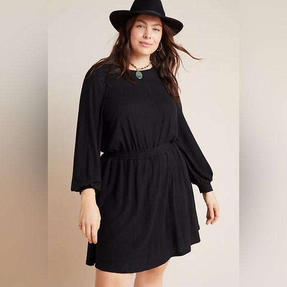 Anthropologie Dolan Left Coast Cressida Sweater Dress Black Knit Plus Size 2X - Picture 10 of 10